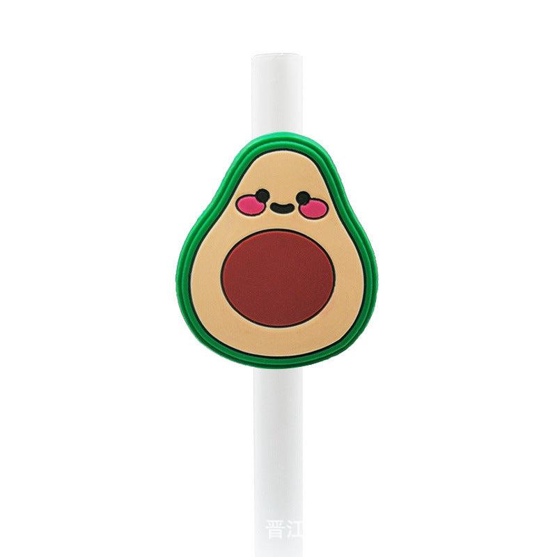 Wholesale 10pcs/pack Cute casual straw cover straw cap cartoon silicone straw dust cap dust plug